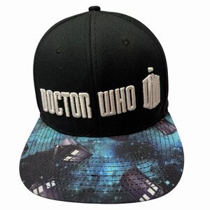 Doctor Who Snapback Hat TARDIS Galaxy Brim Raised Embroidery Sci-Fi Fan Cap 🧢